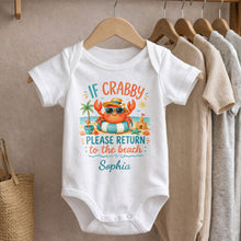 Load image into Gallery viewer, Personalized Crab Beach Baby Onesie Custom Name Gift
