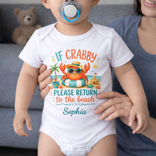 Load image into Gallery viewer, Personalized Crab Beach Baby Onesie Custom Name Gift
