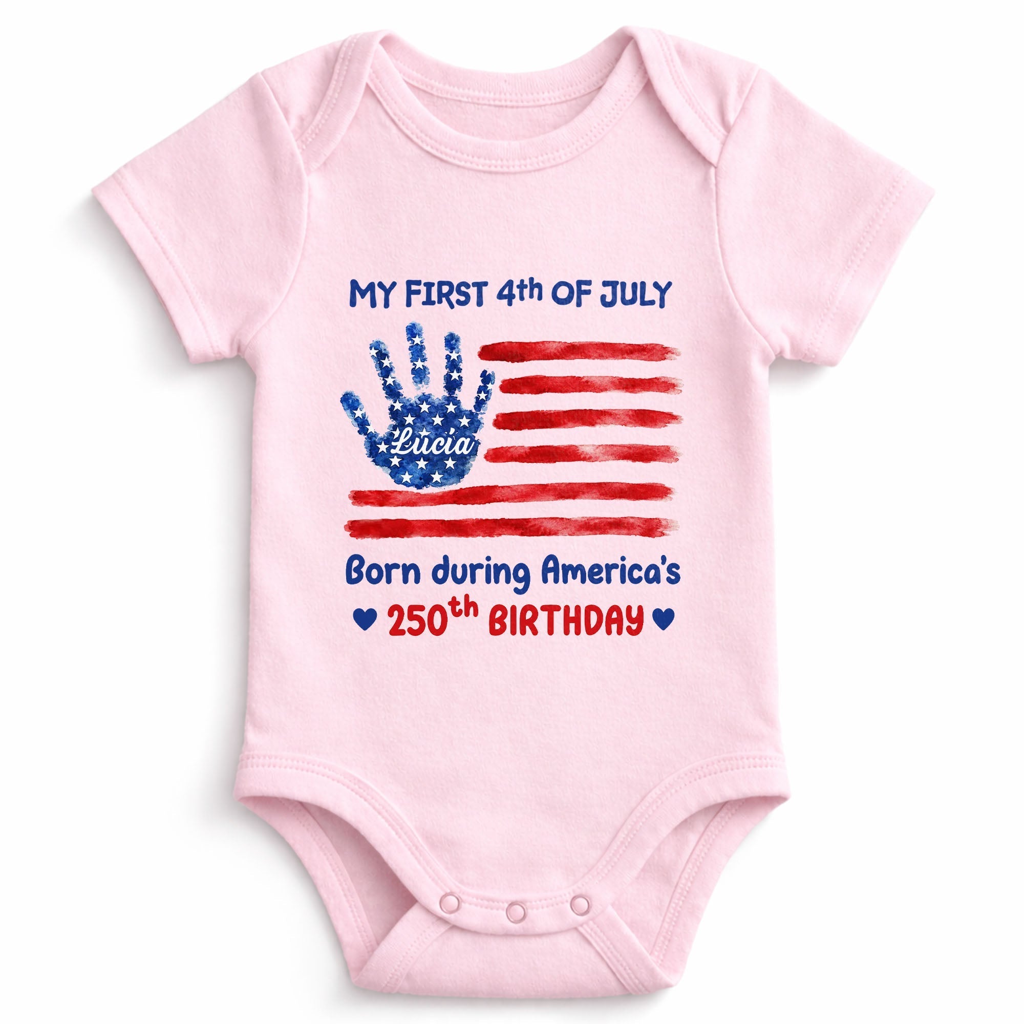 Personalized Baby Onesie 4th of July Handprint Gift Idea