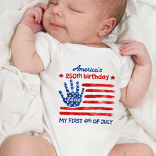 Load image into Gallery viewer, Personalized Baby Onesie Custom Name 4th of July Gift
