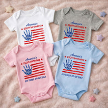 Load image into Gallery viewer, Personalized Baby Onesie Custom Name 4th of July Gift
