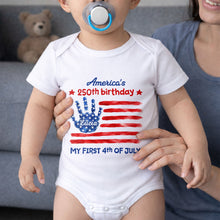 Load image into Gallery viewer, Personalized Baby Onesie Custom Name 4th of July Gift
