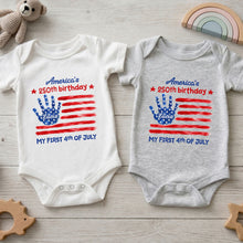 Load image into Gallery viewer, Personalized Baby Onesie Custom Name 4th of July Gift
