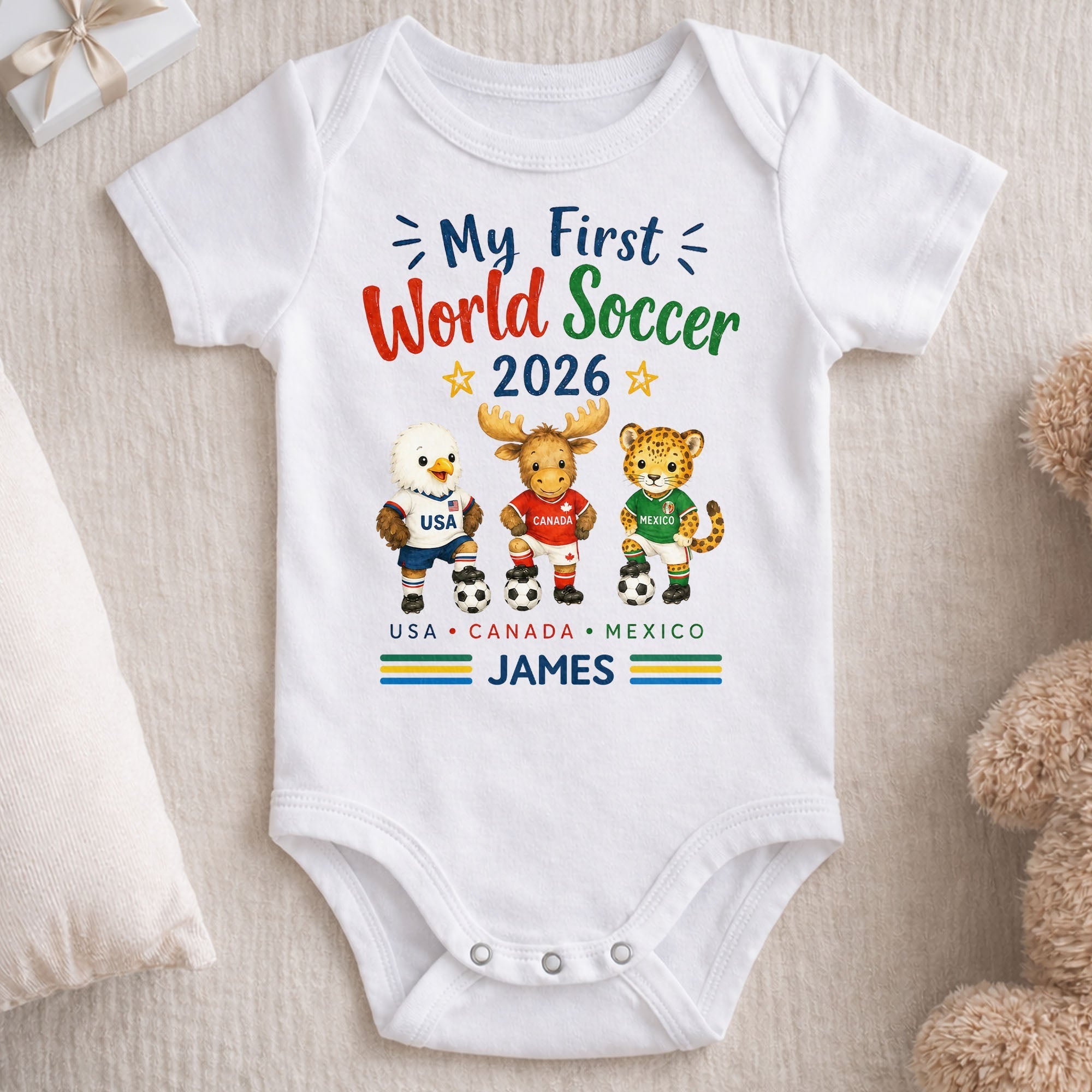 Personalized Baby Onesie Custom Name Soccer Gift for Kids