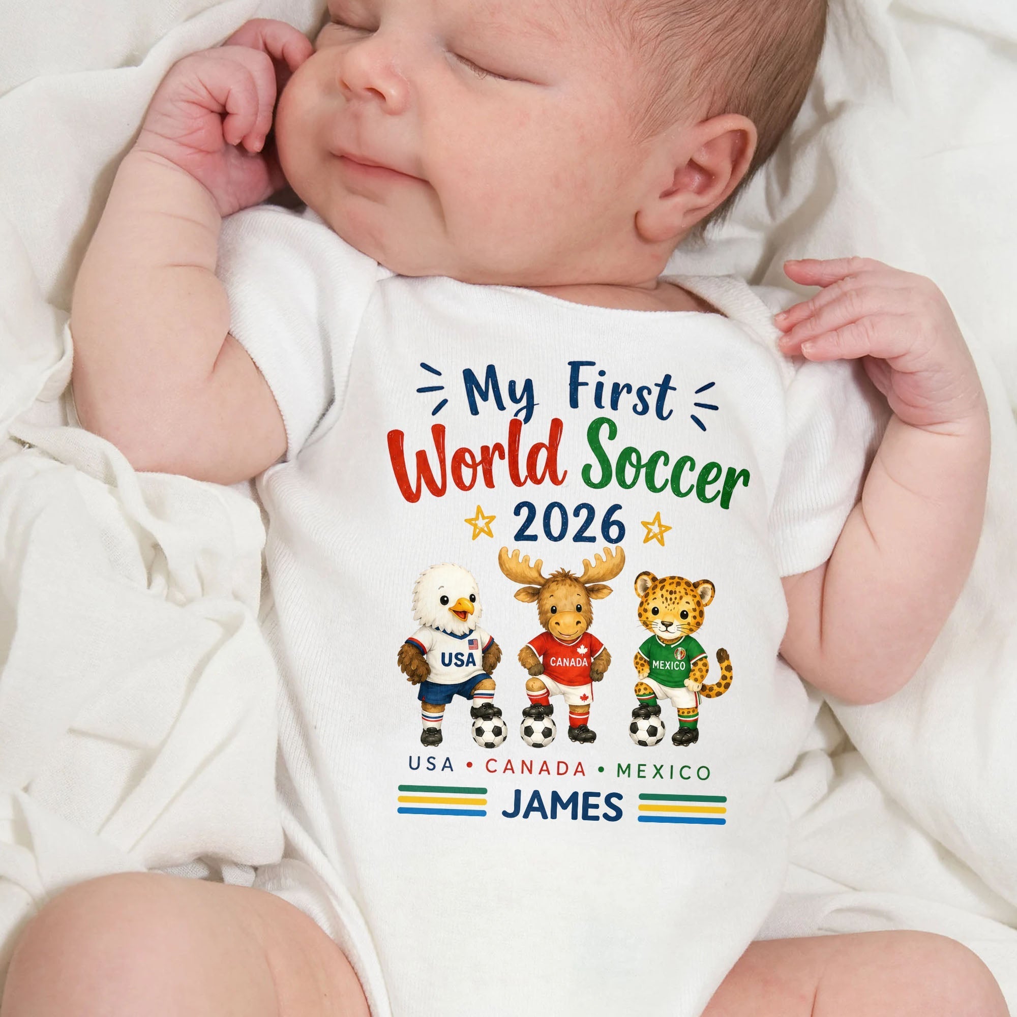 Personalized Baby Onesie Custom Name Soccer Gift for Kids