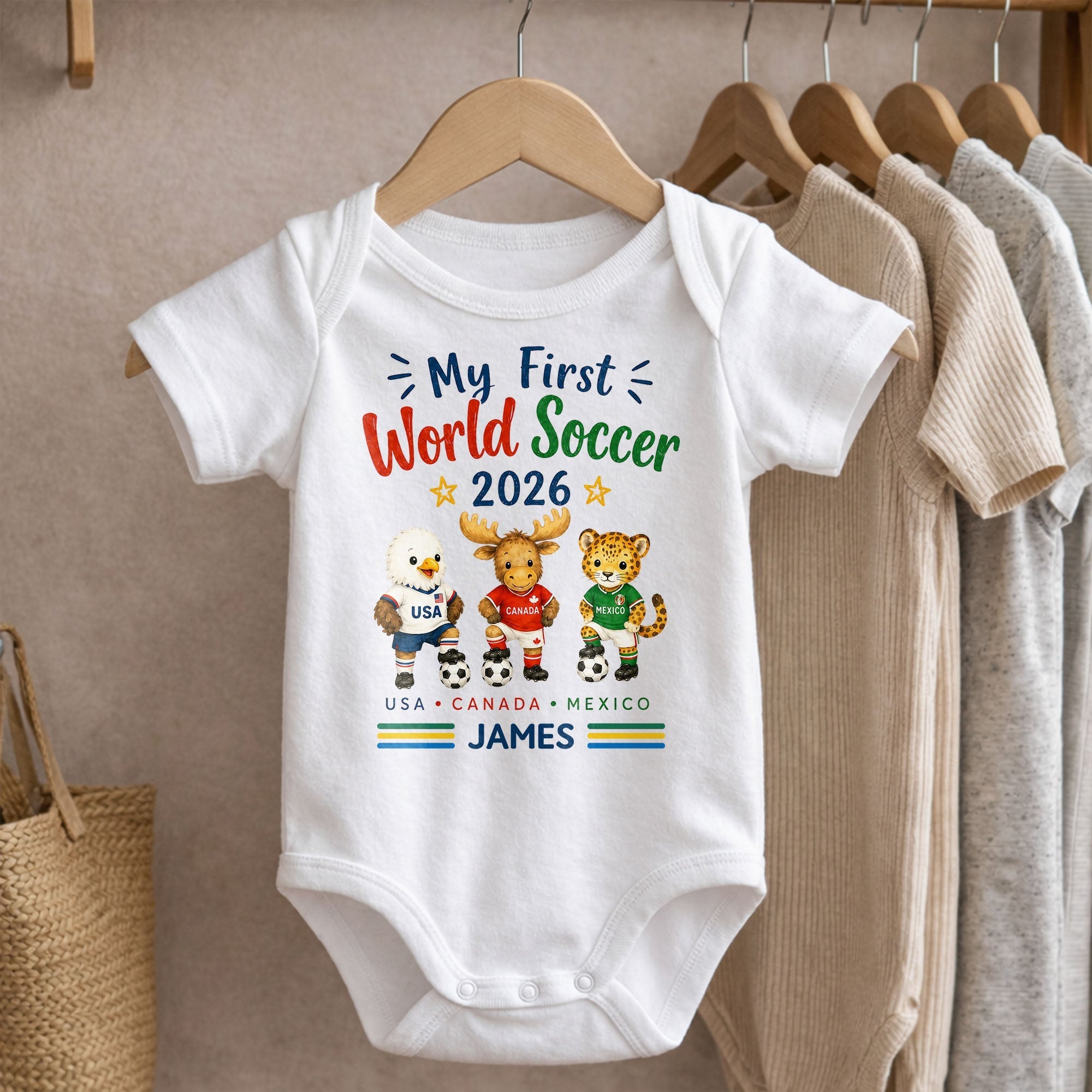 Personalized Baby Onesie Custom Name Soccer Gift for Kids