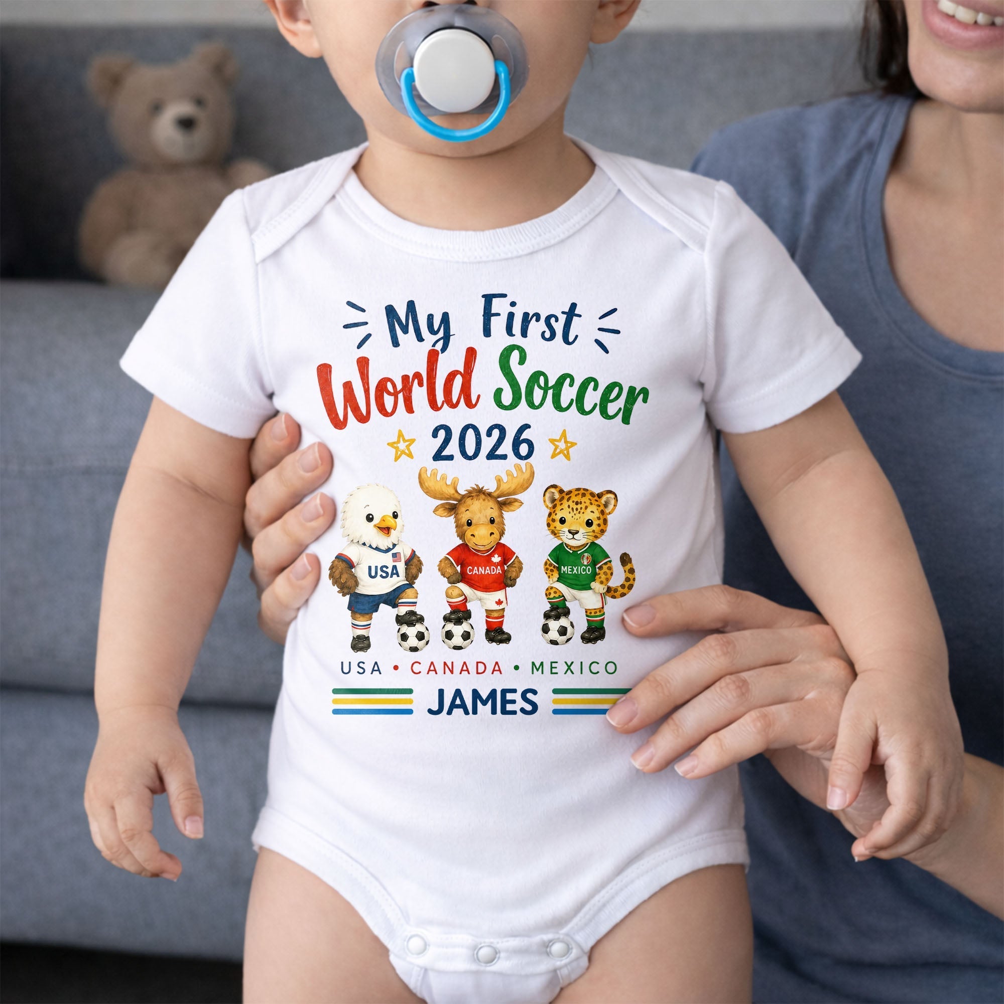 Personalized Baby Onesie Custom Name Soccer Gift for Kids