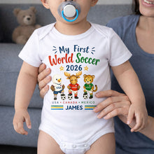 Load image into Gallery viewer, Personalized Baby Onesie Custom Name Soccer Gift for Kids
