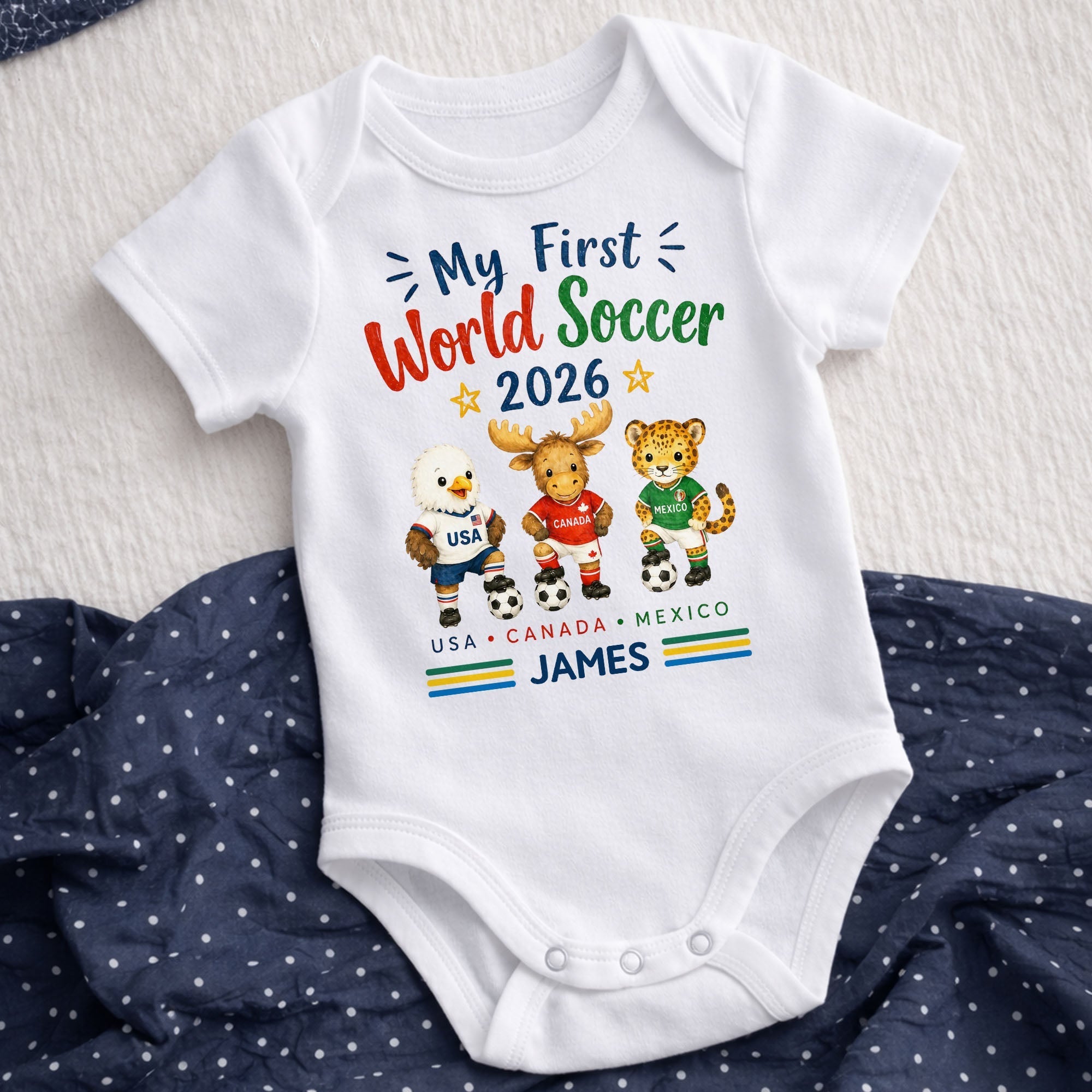 Personalized Baby Onesie Custom Name Soccer Gift for Kids