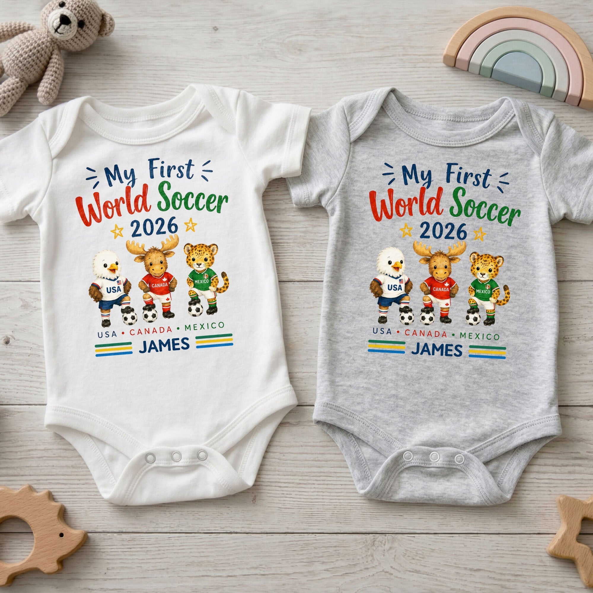 Personalized Baby Onesie Custom Name Soccer Gift for Kids