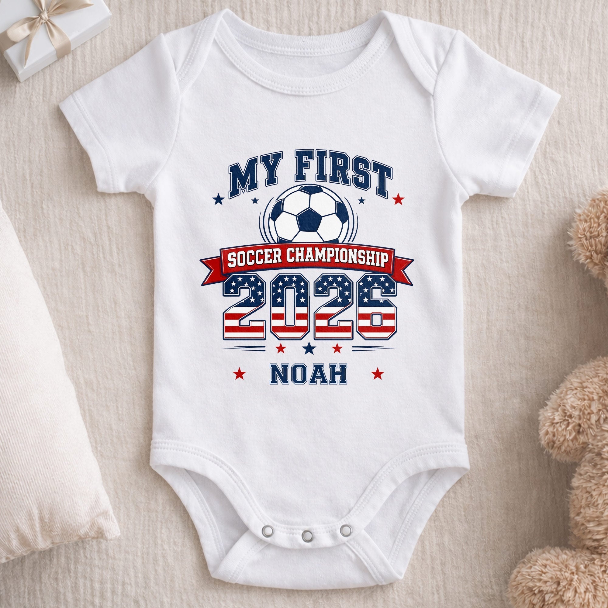 Personalized Baby Onesie My First Soccer Championship Gift