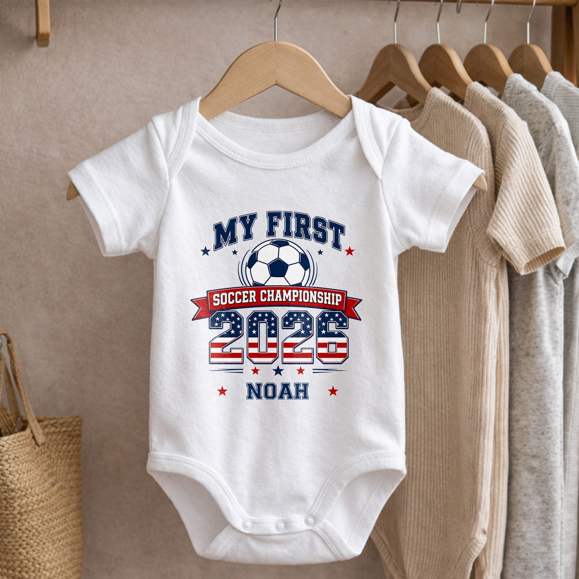 Personalized Baby Onesie My First Soccer Championship Gift