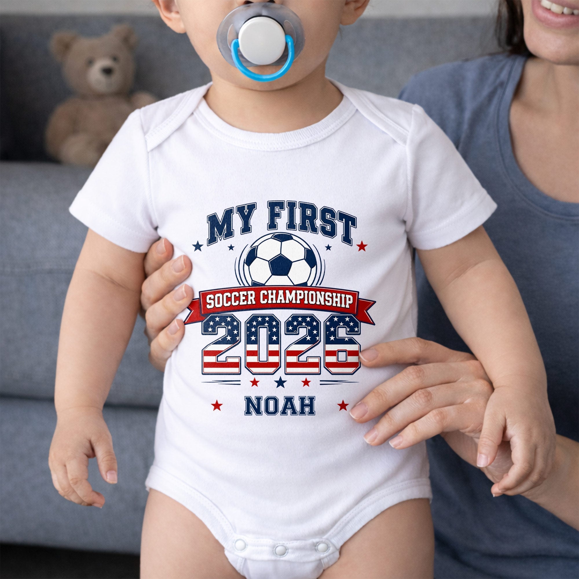Personalized Baby Onesie My First Soccer Championship Gift