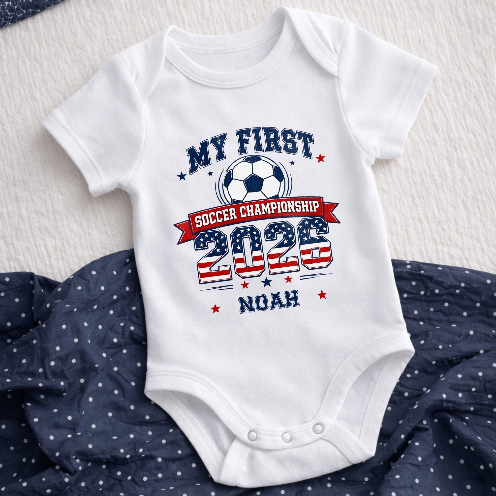 Personalized Baby Onesie My First Soccer Championship Gift