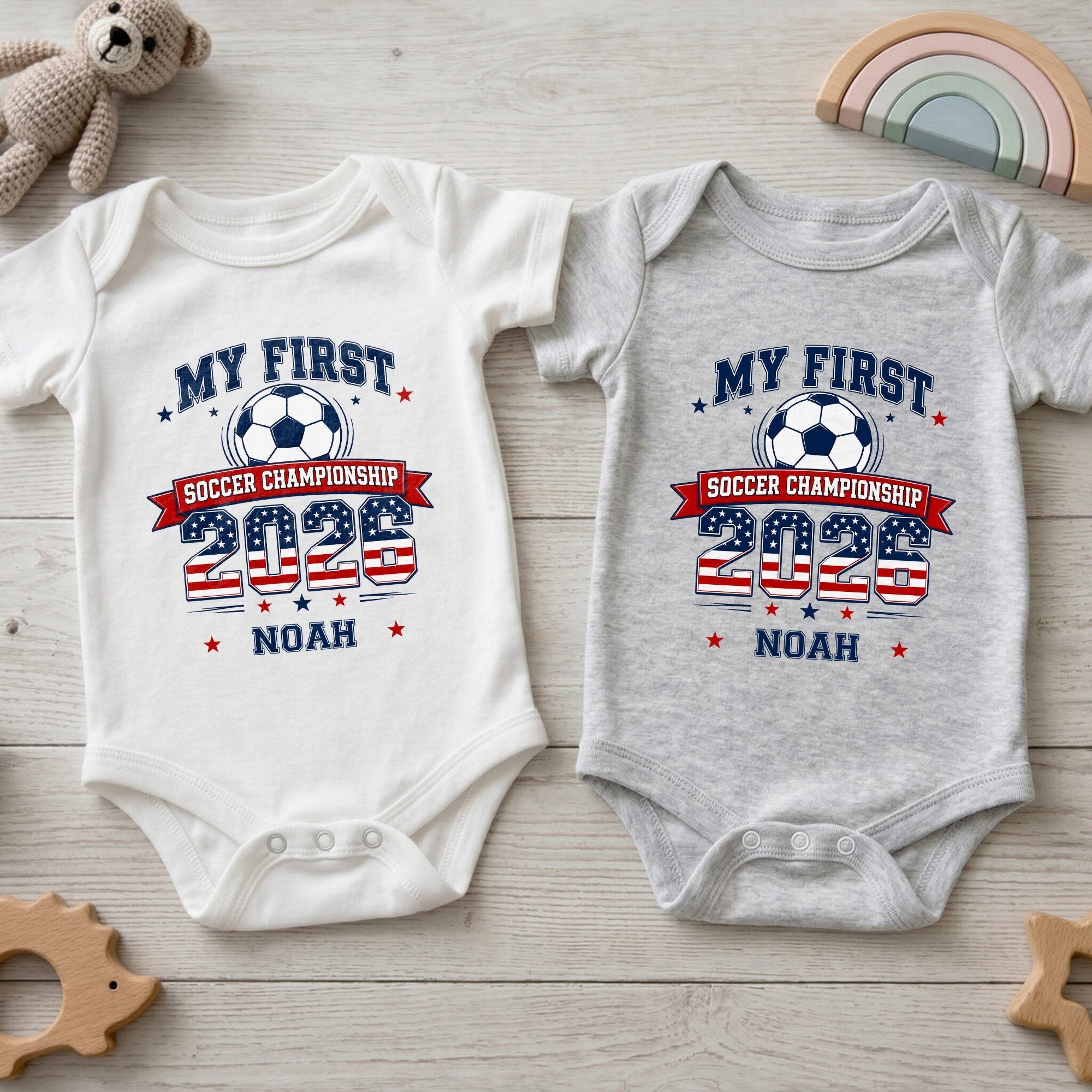 Personalized Baby Onesie My First Soccer Championship Gift