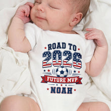 Load image into Gallery viewer, Personalized Custom Baby Onesie Road to Future MVP Gift for Baby
