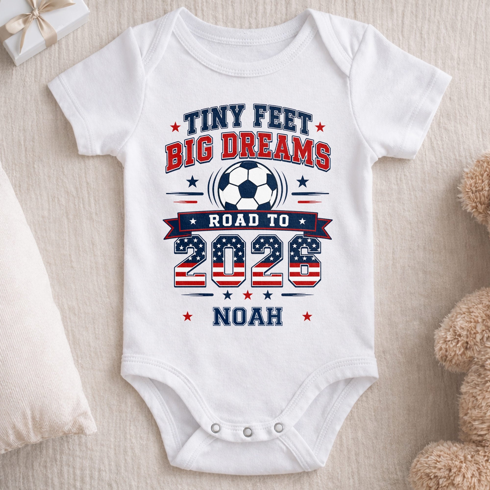 Personalized Custom Baby Onesie Tiny Feet Big Dreams Gift