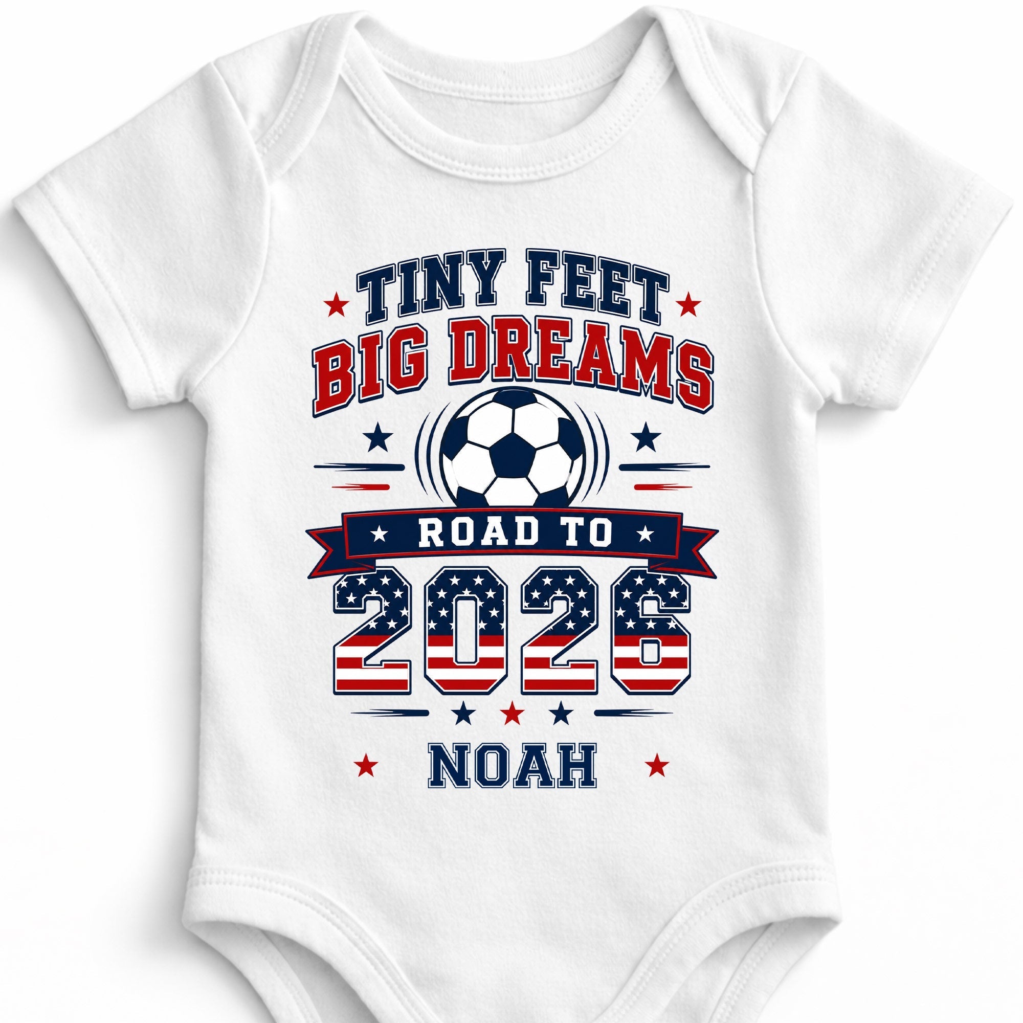 Personalized Custom Baby Onesie Tiny Feet Big Dreams Gift
