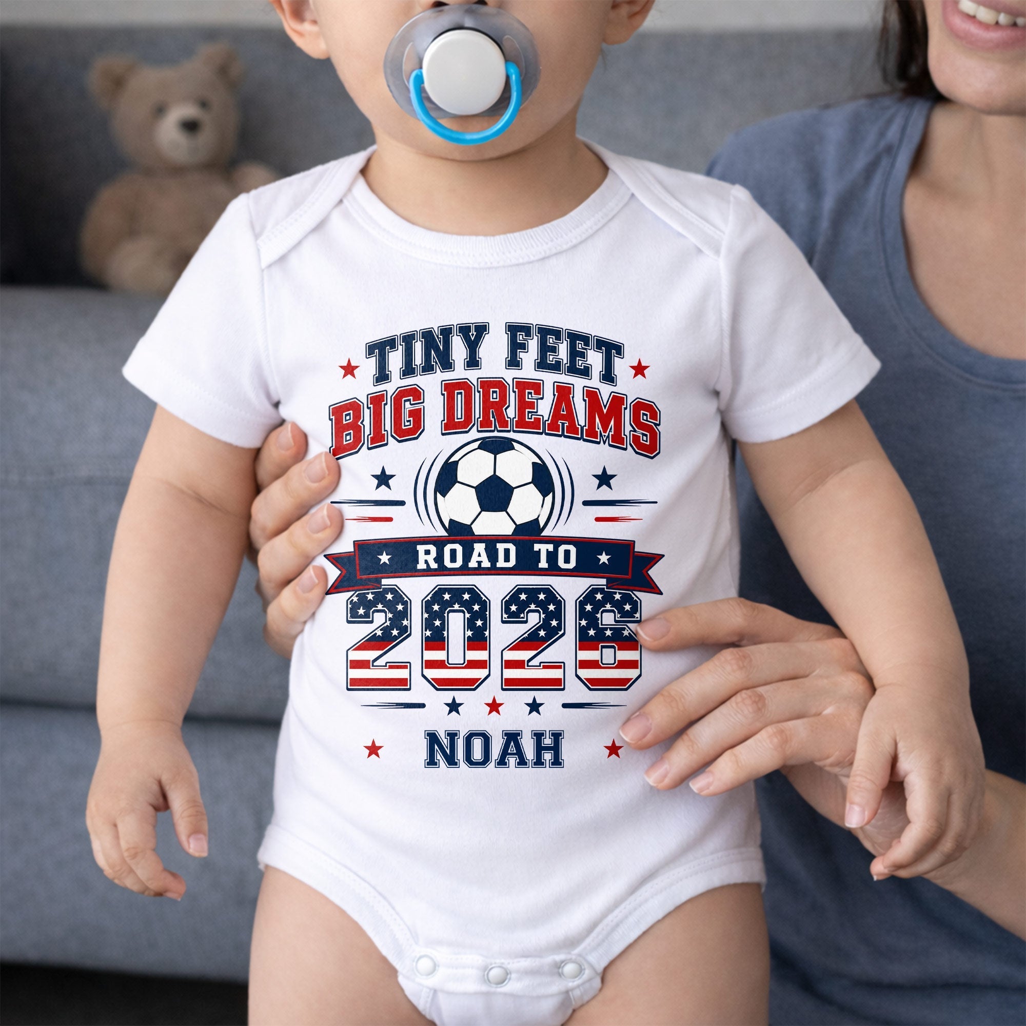Personalized Custom Baby Onesie Tiny Feet Big Dreams Gift