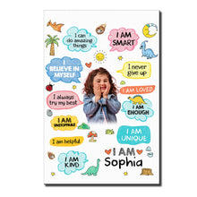 Load image into Gallery viewer, Personalized Dinosaur Affirmations Custom Poster for Kids

