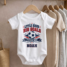 Load image into Gallery viewer, Personalized Baby Onesie Custom Name Soccer MVP Gift
