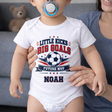 Load image into Gallery viewer, Personalized Baby Onesie Custom Name Soccer MVP Gift
