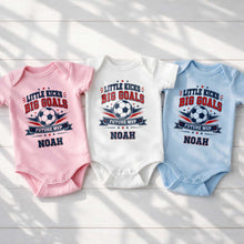 Load image into Gallery viewer, Personalized Baby Onesie Custom Name Soccer MVP Gift

