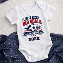 Load image into Gallery viewer, Personalized Baby Onesie Custom Name Soccer MVP Gift
