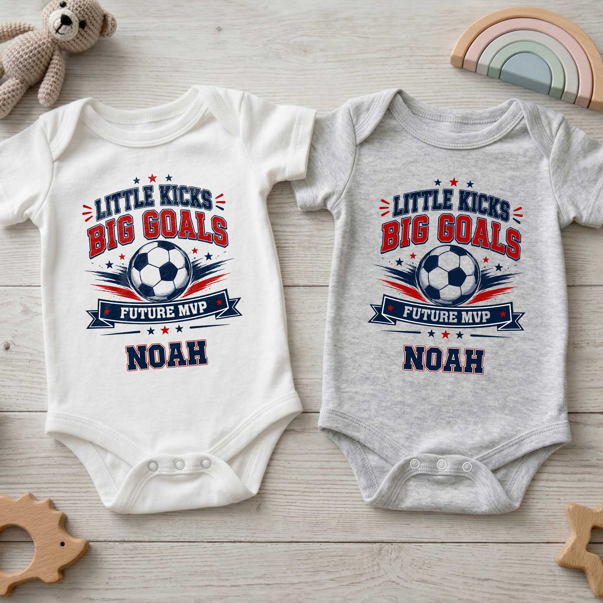 Personalized Baby Onesie Custom Name Soccer MVP Gift