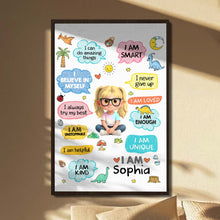 Load image into Gallery viewer, Personalized Dinosaur Affirmations Poster Custom Kid Gift
