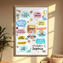 Load image into Gallery viewer, Personalized Dinosaur Affirmations Poster Custom Kid Gift
