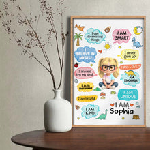 Load image into Gallery viewer, Personalized Dinosaur Affirmations Poster Custom Kid Gift
