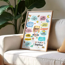 Load image into Gallery viewer, Personalized Dinosaur Affirmations Poster Custom Kid Gift
