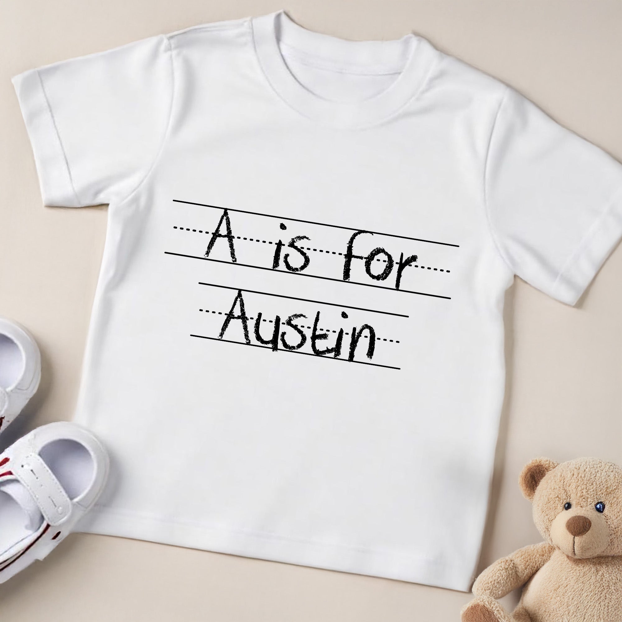 Personalized Custom Name Youth T-Shirt Alphabet Gift Idea