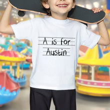 Load image into Gallery viewer, Personalized Custom Name Youth T-Shirt Alphabet Gift Idea
