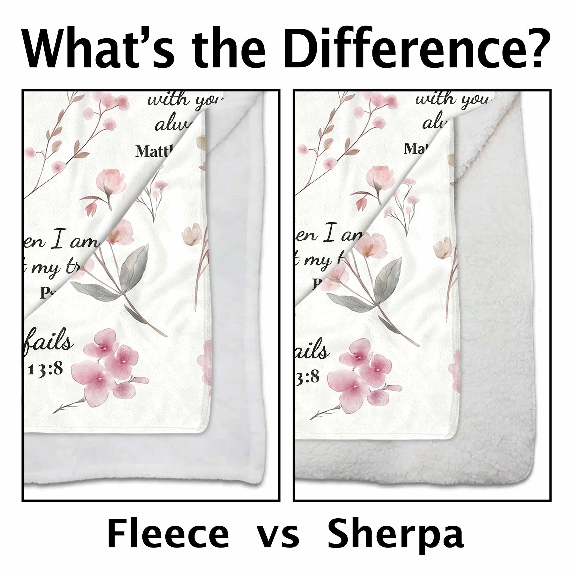 Personalized Fleece Blanket Custom Name Bible Verse Gift
