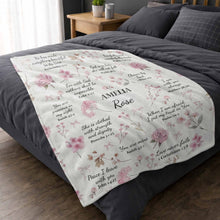 Load image into Gallery viewer, Personalized Fleece Blanket Custom Name Bible Verse Gift
