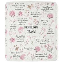 Load image into Gallery viewer, Personalized Fleece Blanket Custom Name Bible Verse Gift
