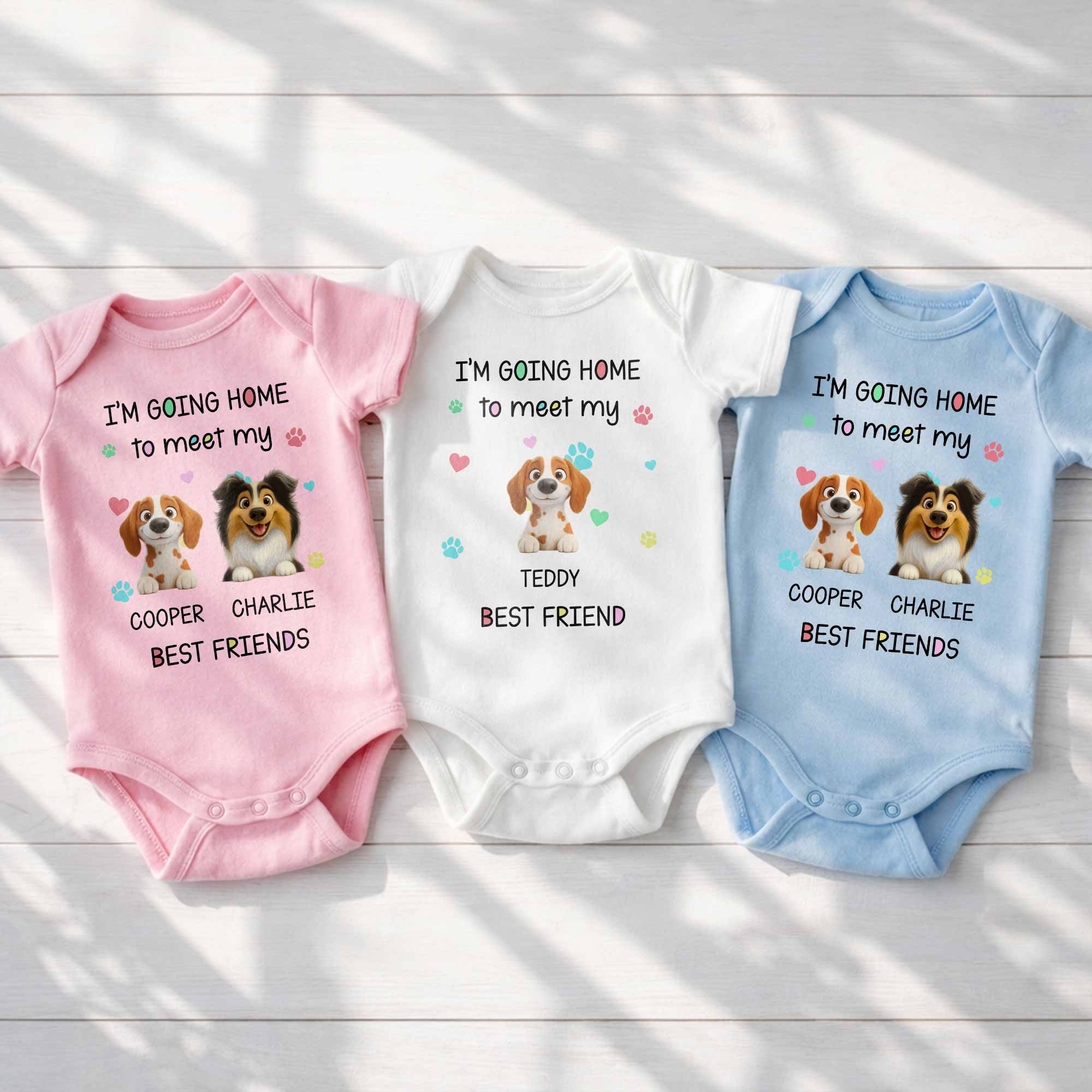 Personalized Custom Baby Onesie Cute Pet Design Gift for Kids