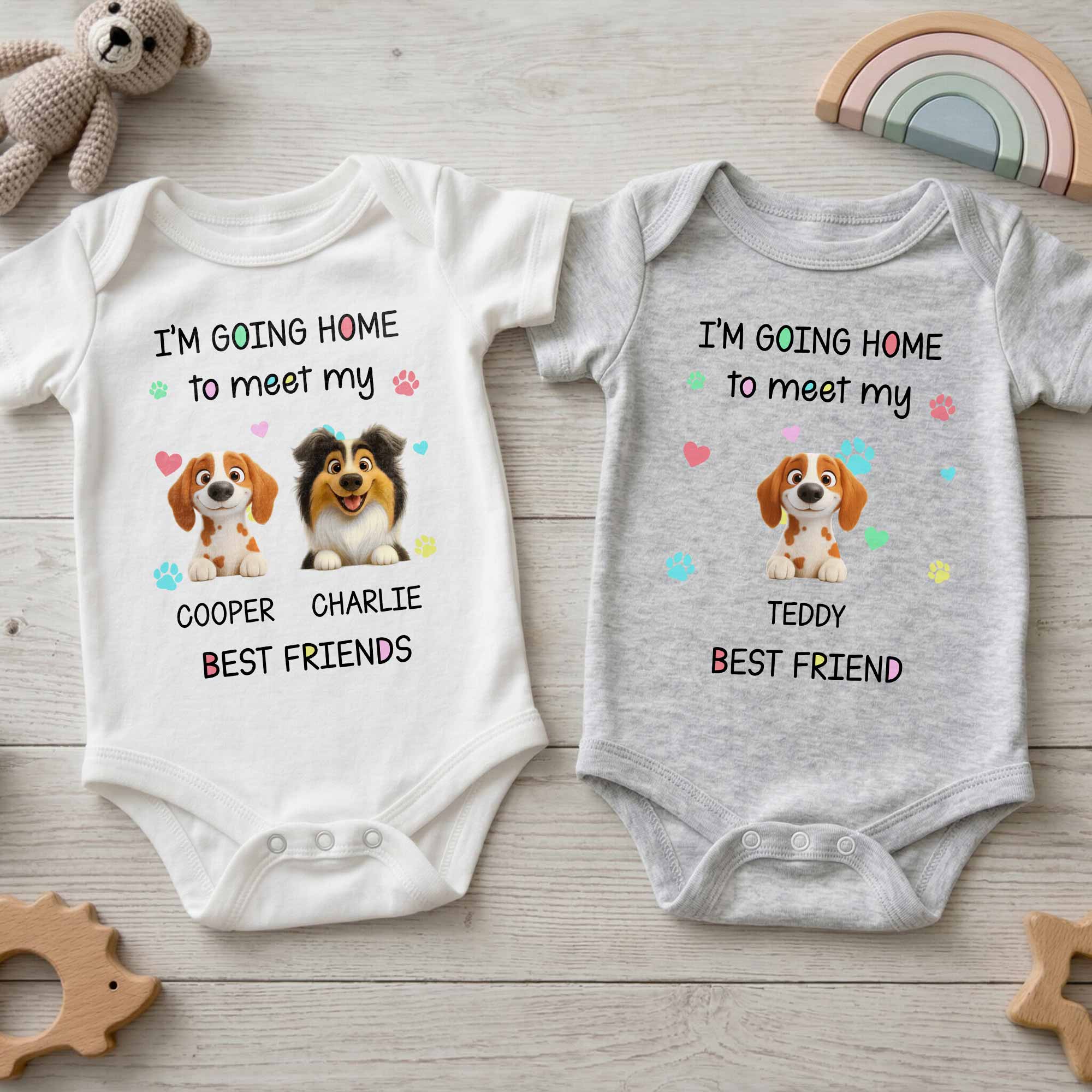 Personalized Custom Baby Onesie Cute Pet Design Gift for Kids