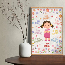 Load image into Gallery viewer, Personalized Affirmation Vertical Poster for Kids - Custom Art
