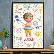 Load image into Gallery viewer, Personalized Coastal Kids Art Custom Name Vertical Poster
