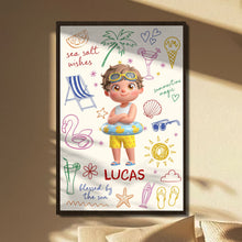 Load image into Gallery viewer, Personalized Coastal Kids Art Custom Name Vertical Poster
