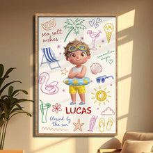Load image into Gallery viewer, Personalized Coastal Kids Art Custom Name Vertical Poster
