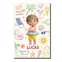 Load image into Gallery viewer, Personalized Coastal Kids Art Custom Name Vertical Poster
