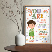 Load image into Gallery viewer, Personalized Positive Affirmation Poster Custom Name for Kids
