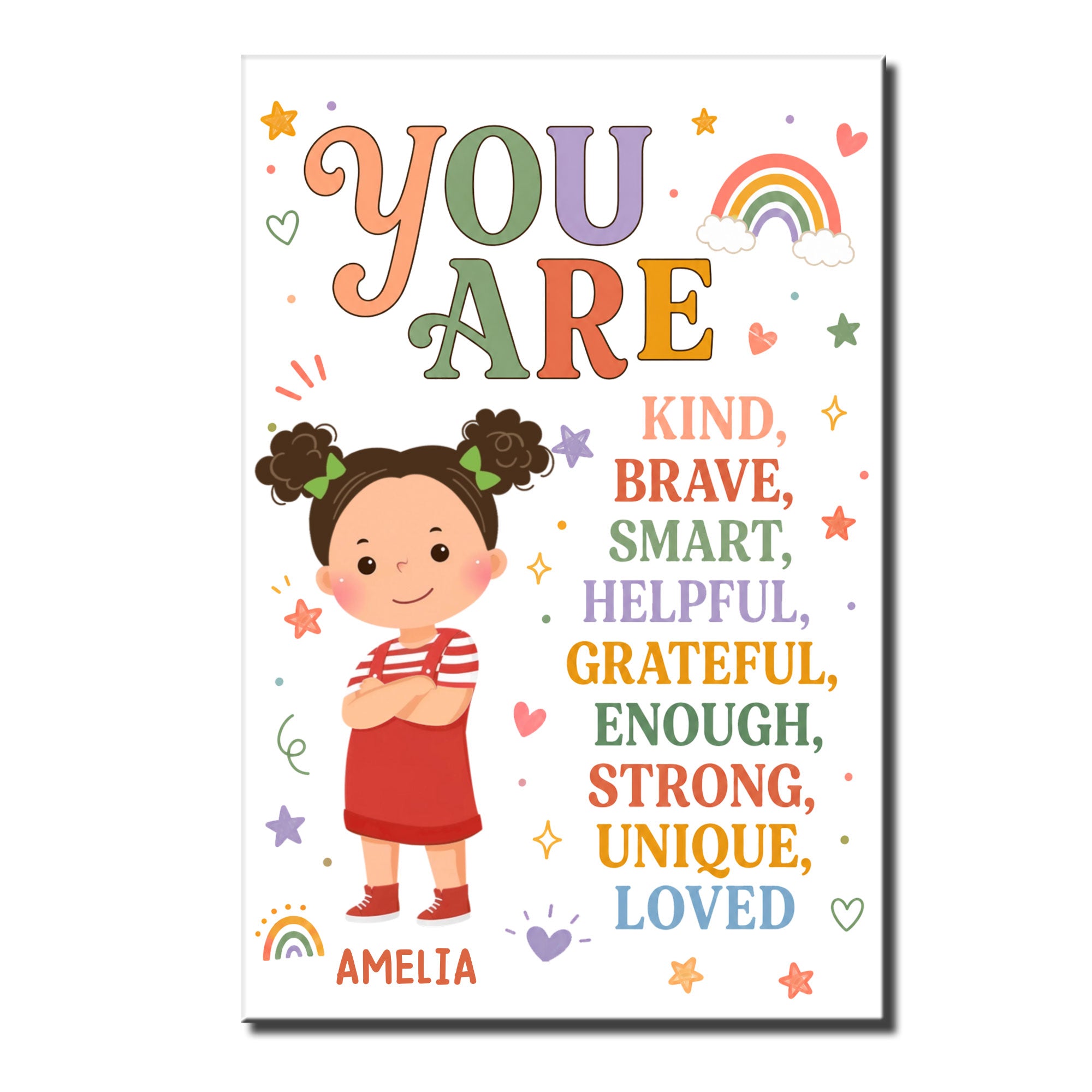 Personalized Positive Affirmation Poster Custom Name for Kids