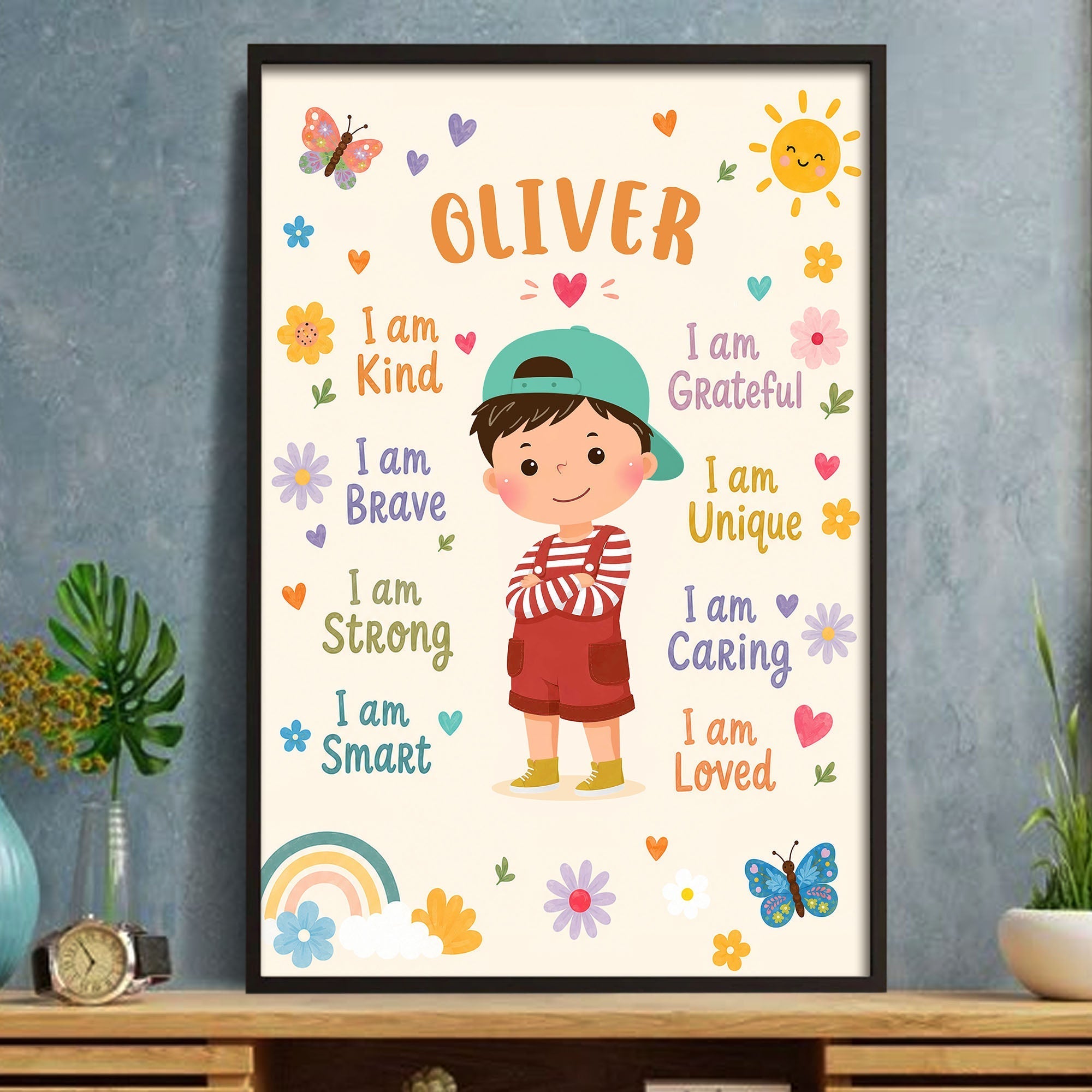 Personalized Kids Affirmations Custom Vertical Poster Art