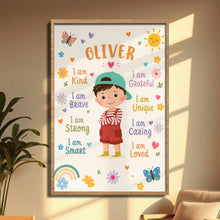 Load image into Gallery viewer, Personalized Kids Affirmations Custom Vertical Poster Art
