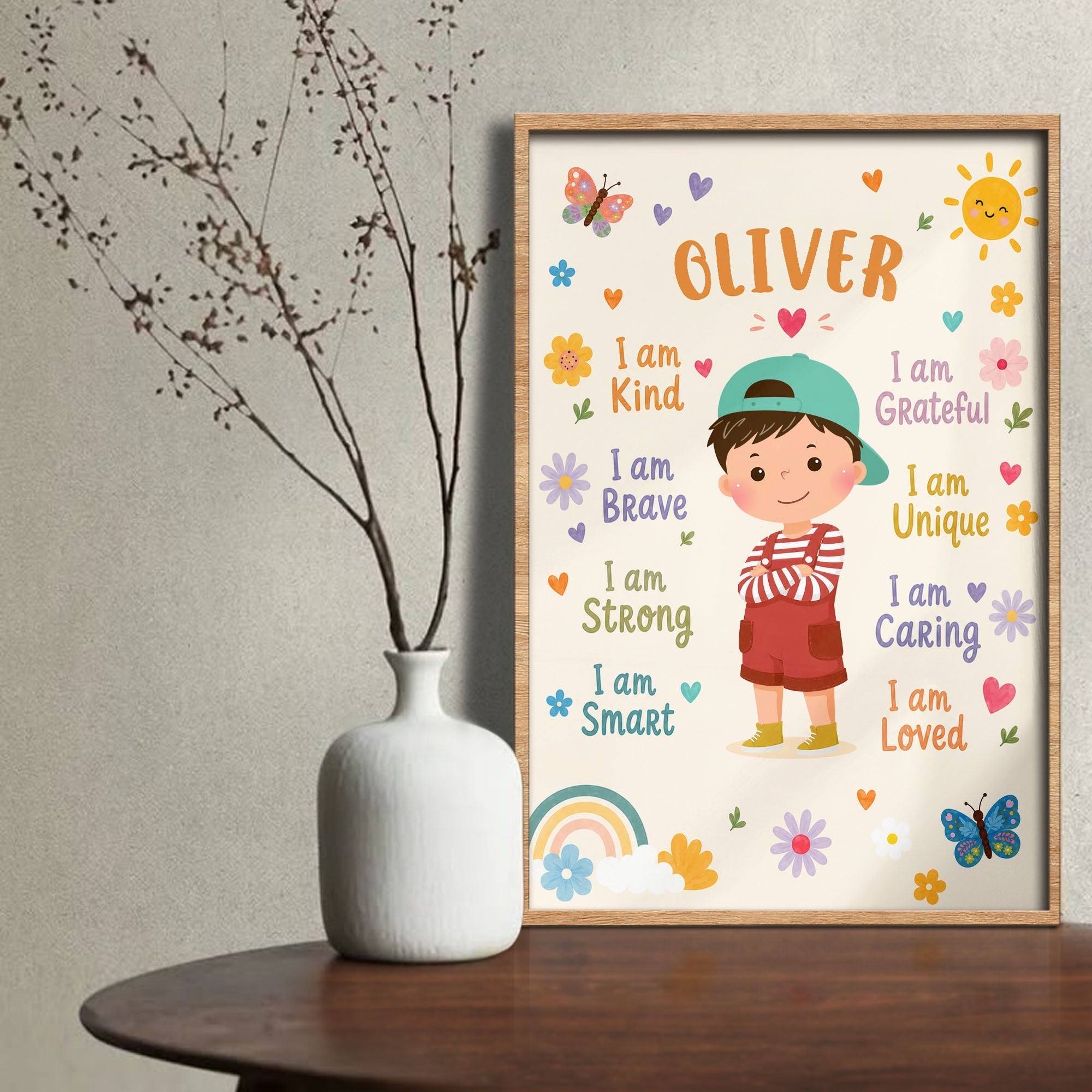 Personalized Kids Affirmations Custom Vertical Poster Art